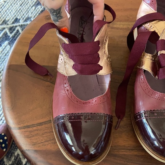 Purple and rose gold leather shoes - Picture 2 of 6